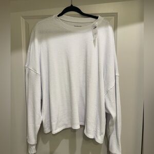 Abercrombie White Long Sleeve Waffle tee - L/XL